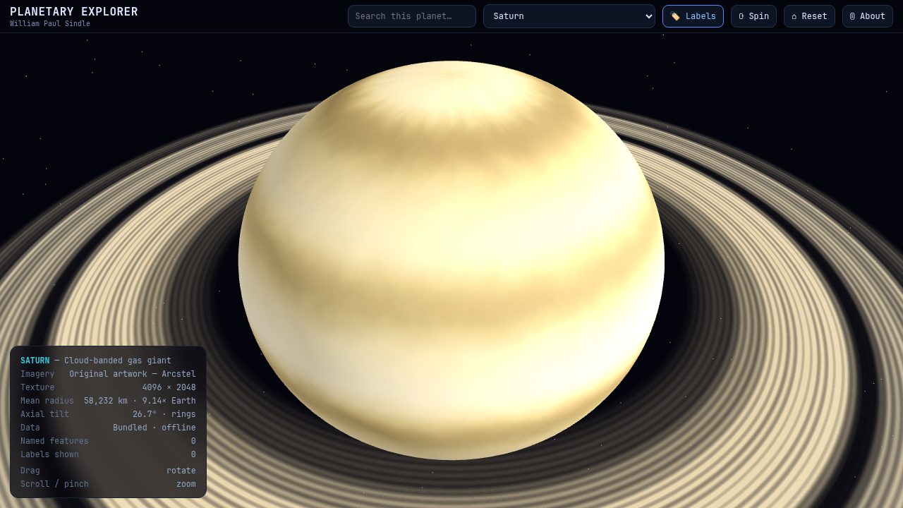 Planetary Explorer — Saturn